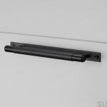 Czarny metalowy uchwyt Pull bar z podkładką na meblu