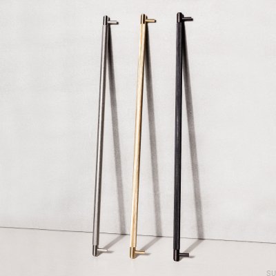 Poignée de meuble allongée Closet Cross 724 en acier argenté