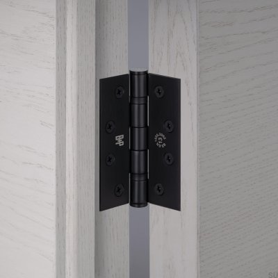Charnières de porte noires pour soudeur en acier 76 x 51 x 2 mm (lot de 2)
