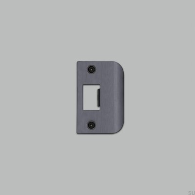 Gâche pour portes standard type D, en acier couleur canon de fusil