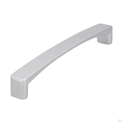 Poignée de meuble allongée 1666 128 Aluminium brossé