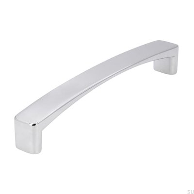 Poignée de meuble allongée 1666 128 Chrome poli
