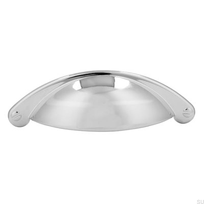 Poignée de meuble coquille 1761 64 Chrome poli