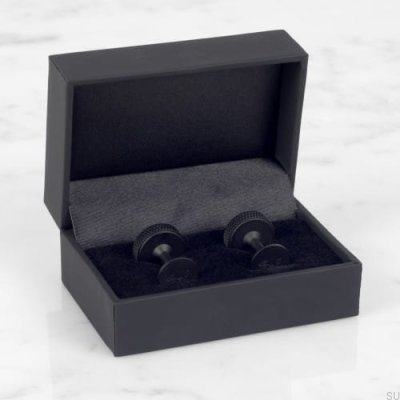 Boutons de manchette Cross Steel noirs