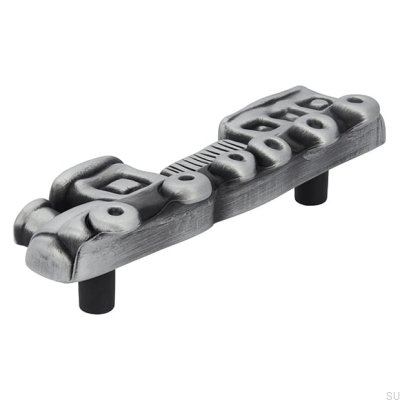 Poignée de meuble allongée Train 1883 Argent Antique