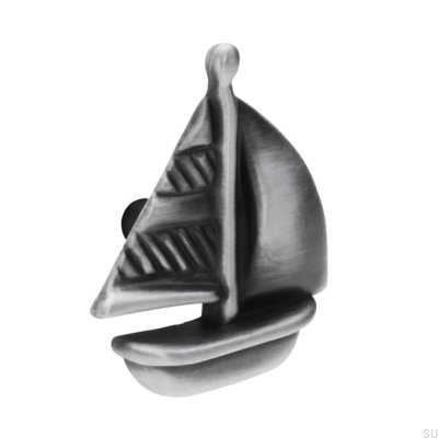 Bouton de meuble Łódź 1884 argent antique