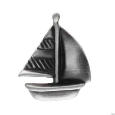 Bouton de meuble Łódź 1884 argent antique