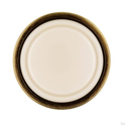 Bouton de Meuble 1971 23 Bronze Antique avec Beige