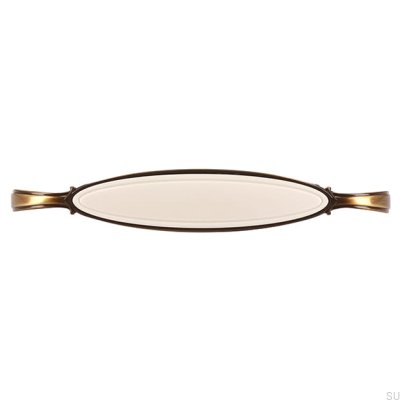 Poignée de meuble allongée 1973 128 Bronze Antique avec Beige