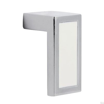 Bouton de meuble 2013 Chrome poli avec blanc