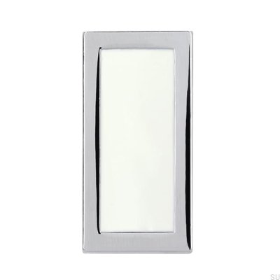 Bouton de meuble 2013 Chrome poli avec blanc