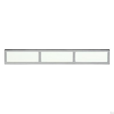 Poignée de meuble allongée 2014 128 Chrome poli avec blanc