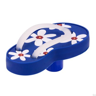 Bouton de meuble H210L Gauche Caoutchouc Bleu