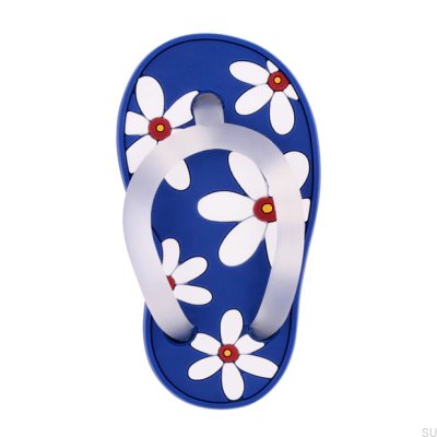 Bouton de meuble H210R Droit Caoutchouc Bleu