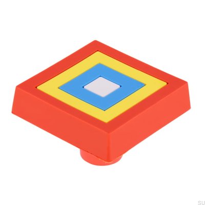 Bouton de meuble H156 Carré Caoutchouc Coloré