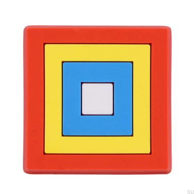 Bouton de meuble H156 Carré Caoutchouc Coloré