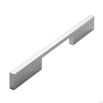 Poignée de meuble allongée 2110 128/224 Aluminium Chrome Poli