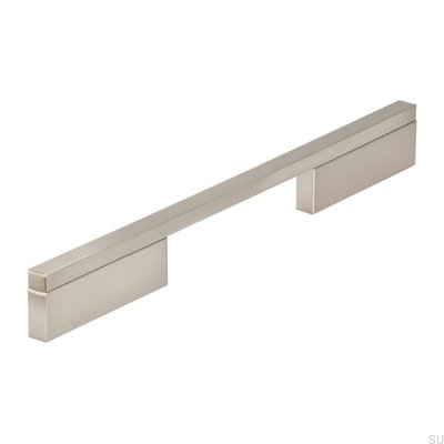 Poignée de meuble allongée 2110 128/224 Aluminium Argent Brossé