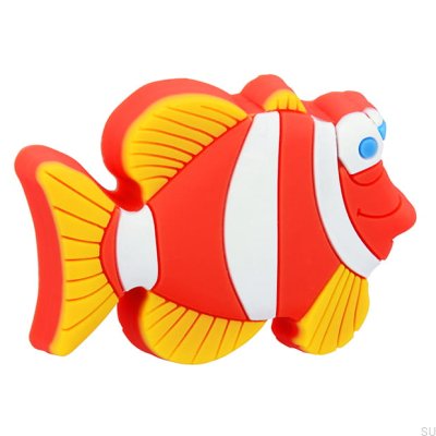 Bouton de meuble H150 Poisson Caoutchouc Orange