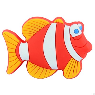 Bouton de meuble H150 Poisson Caoutchouc Orange