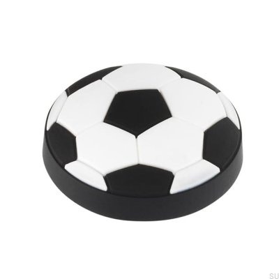 Bouton de meuble H148 Boule en caoutchouc noir et blanc