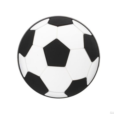 Bouton de meuble H148 Boule en caoutchouc noir et blanc