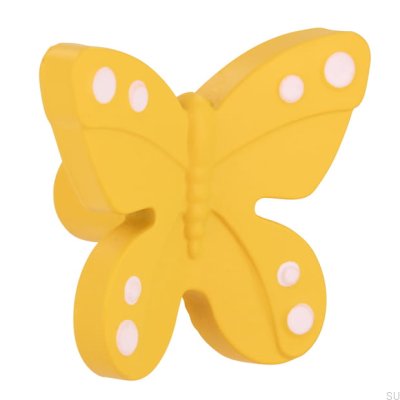Bouton de meuble H143 Papillon Plastique Jaune