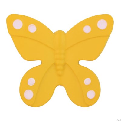Bouton de meuble H143 Papillon Plastique Jaune