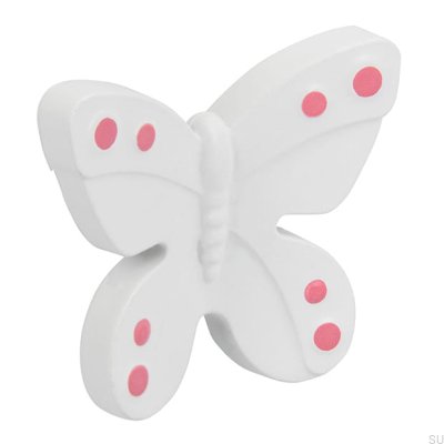 Bouton de meuble H143 Papillon Plastique Blanc