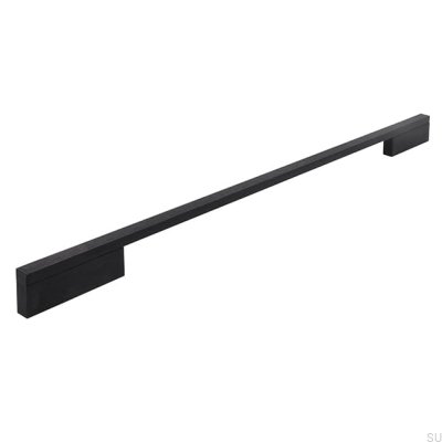 Poignée de meuble allongée 2110 384/480 Aluminium Noir Mat