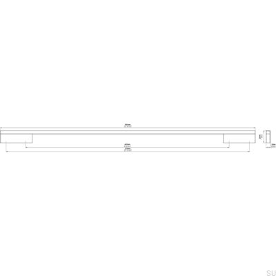 Poignée de meuble allongée 2110 480/576 Aluminium Argent Brossé