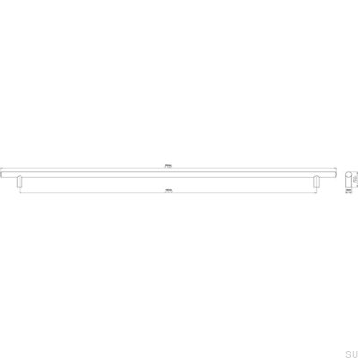 Poignée de meuble allongée 885 608 Chrome poli