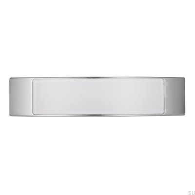 Poignée de meuble allongée 2184 96 Chrome poli avec blanc