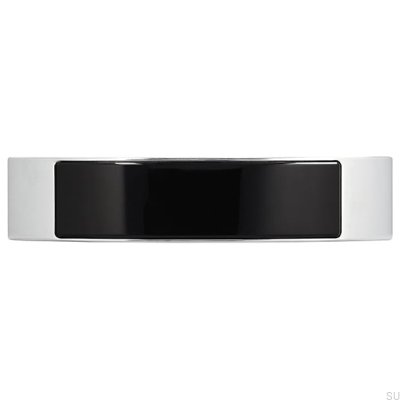 Poignée de meuble allongée 2184 96 Chrome Poli avec Noir