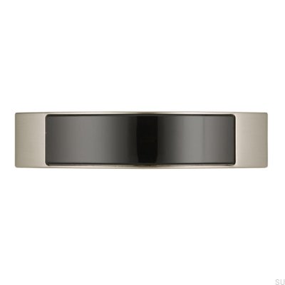 Poignée de meuble allongée 2184 96 Silver Brushed with Black
