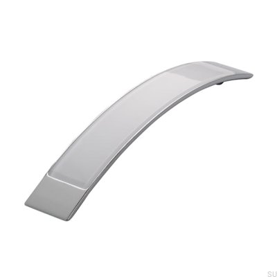 Poignée de meuble allongée 2184 160 Chrome poli avec blanc