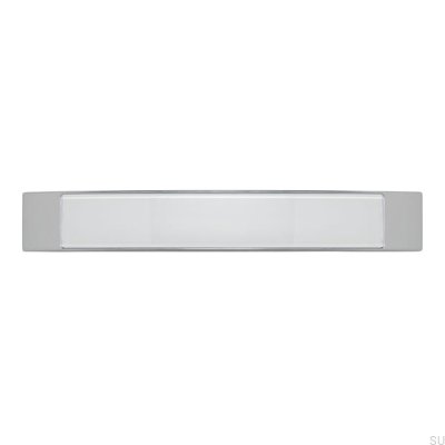 Poignée de meuble allongée 2184 160 Chrome poli avec blanc