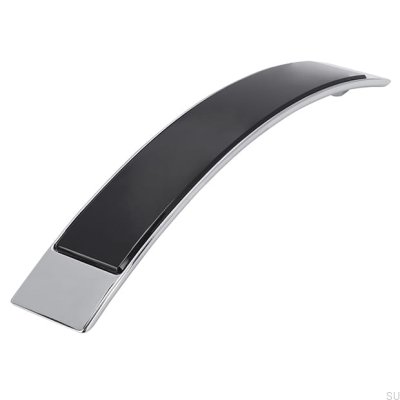 Poignée de meuble allongée 2184 160 Chrome poli avec noir