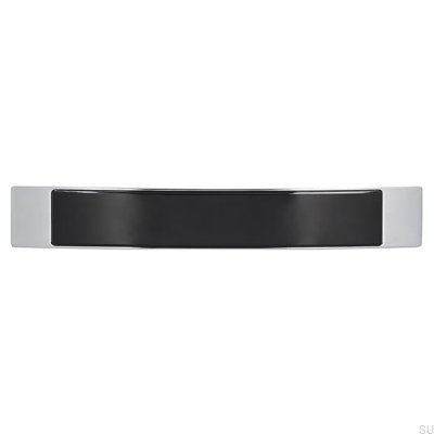 Poignée de meuble allongée 2184 160 Chrome poli avec noir