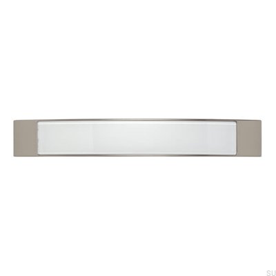 Poignée de meuble allongée 2184 160 Silver Brushed with White