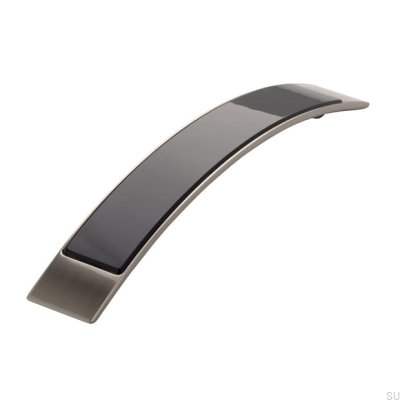 Poignée de meuble allongée 2184 160 Silver Brushed with Black