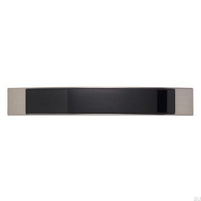 Poignée de meuble allongée 2184 160 Silver Brushed with Black
