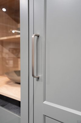 Poignée de meuble allongée en argent brossé Grace 160