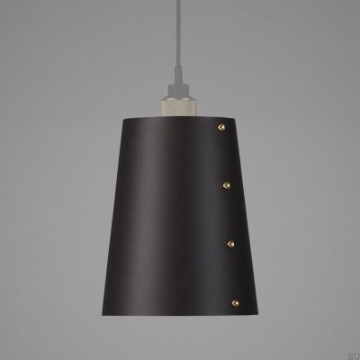 Grand plafonnier en acier graphite avec abat-jour