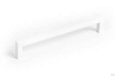 Poignée de meuble allongée U 0056 160 Métal Blanc Mat