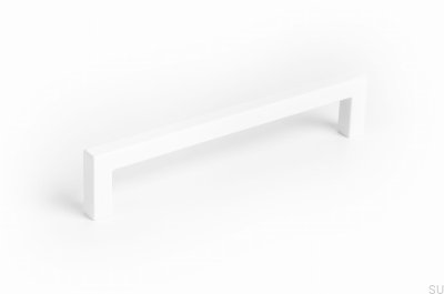 Poignée de meuble allongée U 0056 128 Métal Blanc Mat