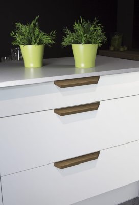 Barcco 480 poignée de meuble oblongue en bois de noyer