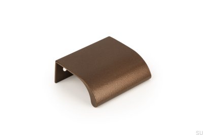 Poignée de meuble Ona 32 en aluminium avec bord marron