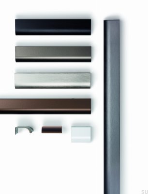 Poignée de meuble Edge She 1056 argent métallique