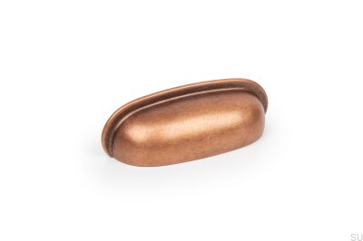 Poignée de meuble coquille Aura 64 Cuivre antique